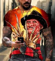 Camiseta De Verano Con Estampado 3D De Freddie Kruger Horror Película Callejera Corta Manga Moda Deportiva Top Casual Para Hombre - details 9