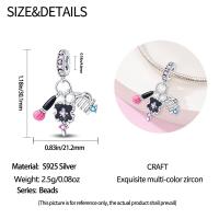 Reloj De Desayuno Con Encantos Diarios De Plata 925 Pendientes De Cuentas Exquisitos Para Pulseras DIY Joyería Colores Plata Rosa Azul Morado Rojo - details 20