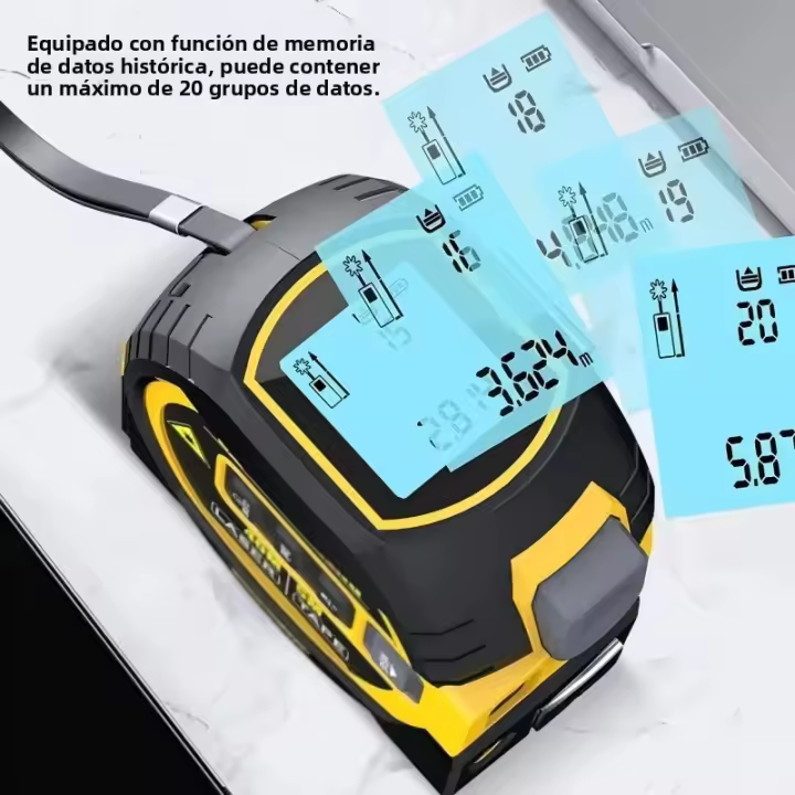 Laser Medidor De Distancia 3 En 1 Con Pantalla LCD Medidor De Distancia De 5M Regla De Medida Herramienta De Construcción - 1