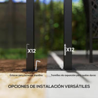 Outsunny Pérgola con Techo Retráctil Pérgola de Aluminio 6x3 m Cenador con Tela de Poliéster Anti-UV Resistente al Agua Pabellón para Jardín Patio Terraza Exterior Crema - details 2