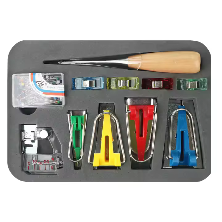 Herramientas de costura Herramientas de Borde enrollable para colgar DIY con juego de dobladillo-6/12/18/25mm, 1 Juego - 1