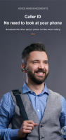 Auricular De Negocios Con Gancho Bluetooth 5.3 Auriculares Inalámbricos Con Micrófono HD Y Cancelación De Ruido ENC Vida Útil Larga Recargable Para Videojuegos Música Teléfono Móvil - details 15