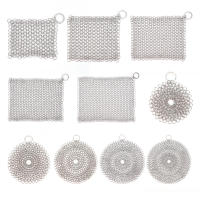 Limpieza Mágica De Hierro Fundido Con Cadena De Anillo Pequeño Limpia Arrugas Resistente Al Rust Never Rust Cepillo De Limpieza De Acero Inoxidable 4-8 Pulgadas - details 3