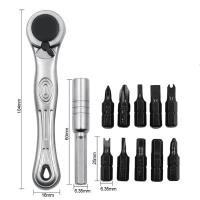 Juego De Destornilladores Portátil Mini Con Llave De Ratchete Multifuncional Ajustable Con Bits De 1/4 Unidad Herramienta Con Mango - details 5