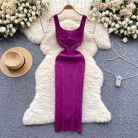 Vestido De Encaje Sin Hombros Para Mujer REALEFT Verano Elegante Sólido Ajustado Con Lazo Estilo Bodycon Para Fiesta - details 2
