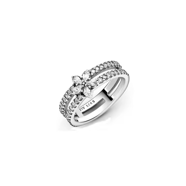 Anillo Pandora Copo de Nieve Brillante Doble 199236C01 - 1