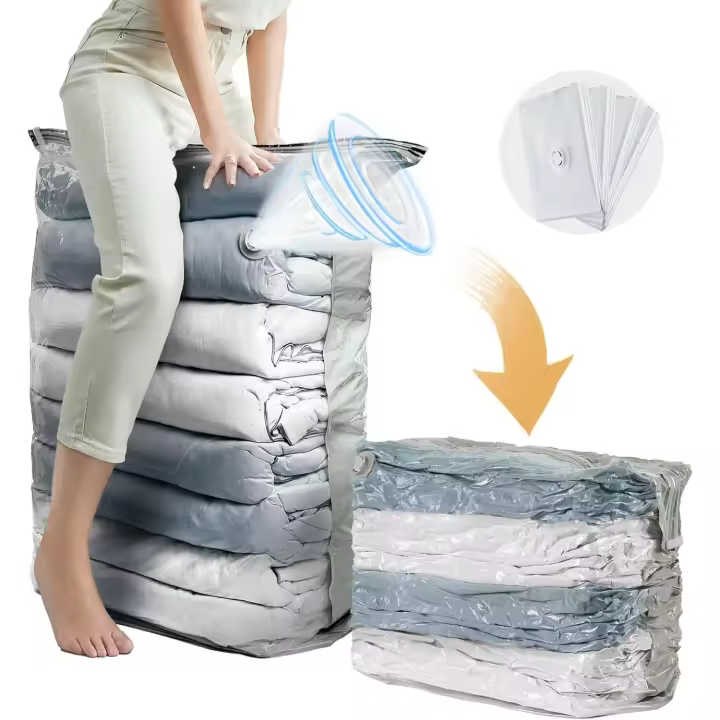 Cubo Bolsas Vacio Ropa, Jumbo 4 Pack (80×100×38 cm), Bolsas de Almacenamiento al Vacío para Edredones, Mantas, Colchas,Almohada Viaje,Bolsas Para Guardar Ropa - 1