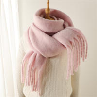 Nueva Bufanda Gruesa Para Mujer De Otoño Invierno 240x38cm Estilo Fashion Suave Y Cálida Con Borlas Mohair Para Europa Y América - details 6