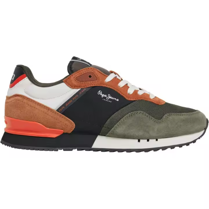 Zapatilla Casual Pepe Jeans London Grade kaki  Referencia: PMS40021 Kaki Negro Pepe Jeans Zapatilla casual Pepe Jeans London Grade fabricado en piel serraje Kaki y cuero con textil kaki con negro , modelo muy cómodo con la plan - 1