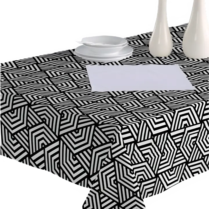Mantel Tela Resinada Anti manchas HuleHule Tex Estampado Hojas disponible en color: Negro, Gris y Beige - OSLO NEGRO - 1