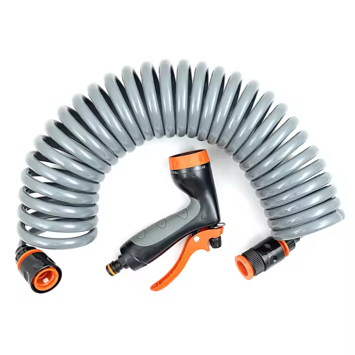 Manguera Espiral Orework Profesional 15m + Pistola Multifunción y Conectores ABS - 1