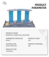 Bloques De Construcción Compatible Con La Ciudad Para Niños Marina Bay Sands Hotel De Singapur Modelo Técnico De Bloques Pequeños Material ABS Educativo Y Divertido - details 1