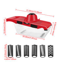 HILIFE Cortador De Frutas Multifuncional Con 6 Hojas Rallador De Verduras Herramienta De Cocina Eco-amigable Plástico Y Acero Inoxidable - details 5