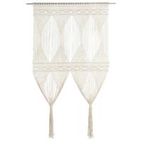 vidaXL Cortina de Macramé Algodón 140x240 cm Ventana Translúcida Persiana Color Azul,  Crema,  Antracita y mas - details 0