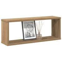 vidaXL Estantes cubo de pared 4 uds madera 60x15x23 cm en color Roble artisan/Madera antigua | práctico organizador multiusos diseño compacto funcional - details 0