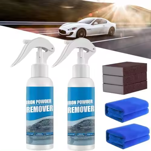 Removedor de polvo de hierro, spray para eliminar óxido, spray multiusos para quitar óxido, spray removedor instantáneo para óxido de herramientas, metales, piezas de coche (2 unidades-3.4 fl oz) - 1