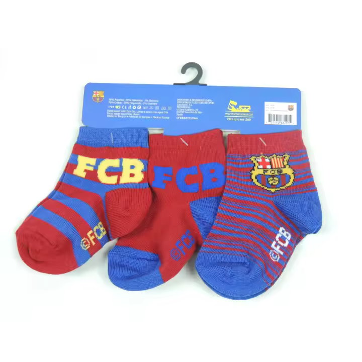 FC Barcelona Calcetines de Bebé Pack de 3 - 78% Algodón - Tallas 6-12 y 12-24 Meses - 1