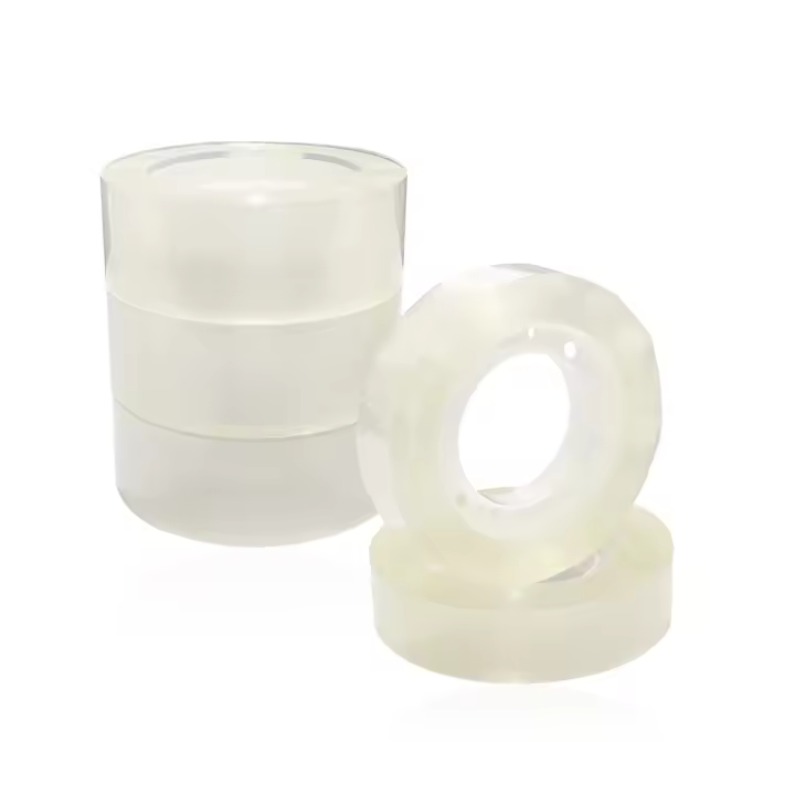 rollos de cinta adhesiva, cinta invisible, cinta de papelería de estudio de oficina, cinta súper adhesiva fácil de rasgar para el hogar, oficina, envoltura de regalos, etc. - 1