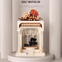 Bloques De Piano De Rosas Eternas Con Luz Bloques De Construcción Miniatura Para Decoración Del Hogar Regalo De Navidad Para Niños Y Adultos - details 2