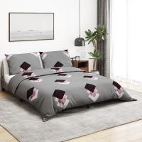 vidaXL Juego de Funda Nórdica Sábana Ropa Cama Algodón 260x220 cm Color Blanco y marrón,  Gris claro,  Gris y mas - details 3