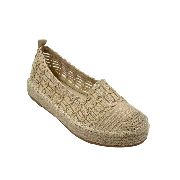 Alpargatas de punto calado con suela de yute – Estilo bohemio artesanal - 1