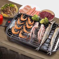 Barbacoa Teppanyaki sin Humo, Parrillas eléctricas multifunción de 1300W, Bandeja De Barbacoa Parrilla Sin Humo Mesa De Barbacoa Interior Parrilla Eléctrica Barbacoa De Estilo Coreano Placa Antiadherente, Control De Calor Termostático Ajustable - details 0