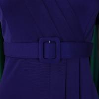 Vestido Elegante Para Oficina Para Mujer Con Cuello En V Manga Corta Cinturón Ajustado Recto Midi Formal Ropa De Negocios Para Mujer - details 21