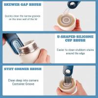 Cepillo De Limpieza 3 En 1 Para Botellas Y Tazas Con Bola De Acero Flexible Cepillo Para Agujeros De Tiras Y Cubiertas De Botella Herramienta De Limpieza Ecológica Multifuncional - details 0