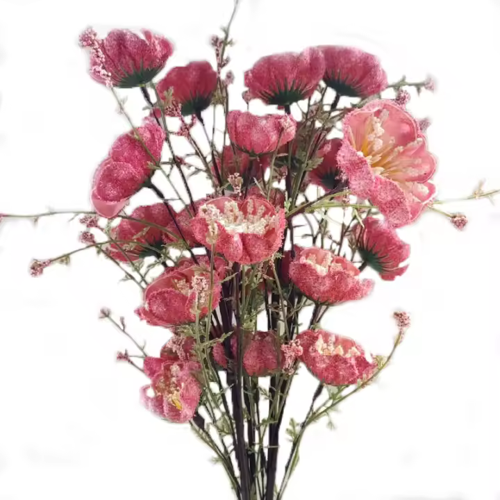 Bouquet De Novia Artificial De Paeonia Y Floral De Rhododendro En Seda Para Bodas Decoración De Navidad Y Fotografía Propios De Mesa - 1