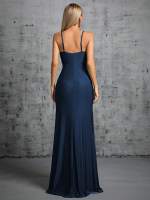 Vestido De Fiesta Mgiacy Con Diseño De Puntadas En El Pecho Y Cuello Encañonado En Tela De Poliéster Con Cinturón Y Abertura En La Parte Inferior Vestido De Bodas Vestido De Ball Vestido De Party - details 8