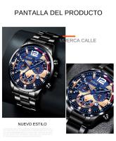 Reloj De Pulsera De Lujo Para Hombre Deportivo Y Casual Con Calendario Y Manos Luminosas Reloj De Cuarzo De Moda Con Correa De Aleación - details 5