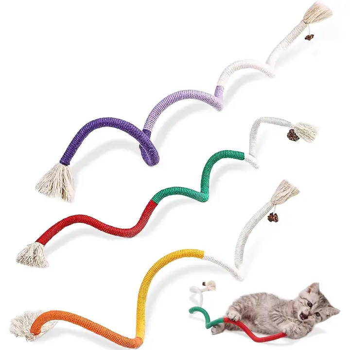 3 Piezas Hierba Gatera Juguete,Juguete para Gatos Cuerda para Morder,Masticar Palos Gato,Juguete Cuerda Gato,Cuerda Dental para Gatos,para Limpieza de Dientes,Dentición - 1