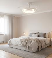 BEL AIR HOME - Ventilador NIKOS - DC blanco, 4 aspas retráctiles, 72W LED 3000|4000|6000K. Para habitaciones y salones. - details 0