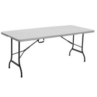 Cofan Mesa Plegable Rectangular con bloqueo de seguridad | Color: Blanco | Medidas desplegada: 180 x 70 x 72 cm - details 0