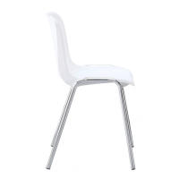 ORION91 Silla CASTOR Apilable Monoblock Polipropileno Blanco Patas Cromada Comedor Oficina Salón Teletrabajo Cocina - SpazioLuzio - details 1