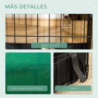 PawHut Jaula para Animales Pequeños Parque para Mascotas con 2 Puertas Toldo y Base con Tela Oxford Impermeable para Interior y Exterior 90x75x75 cm Negro y Verde - details 6