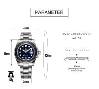 Reloj De Pulsera De Relojista ADDIESIDVE Para Hombre Acero Inoxidable 200m Resistente Al Agua Con Manecillas Luminosas BGW9 Estilo Business Europeo Y Americano - details 3