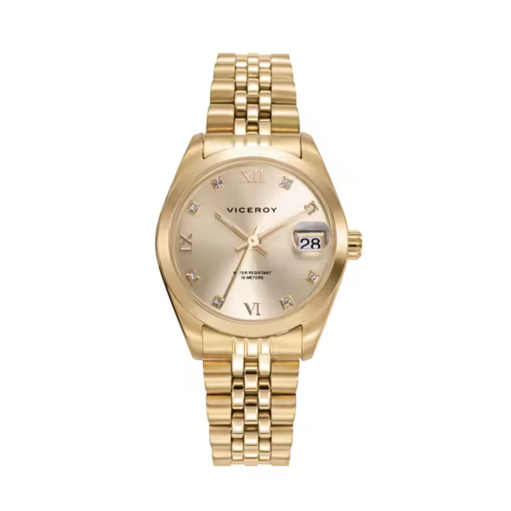 Reloj Viceroy de mujer Chic de acero con esfera dorada IP dorado 42414-23 - 1