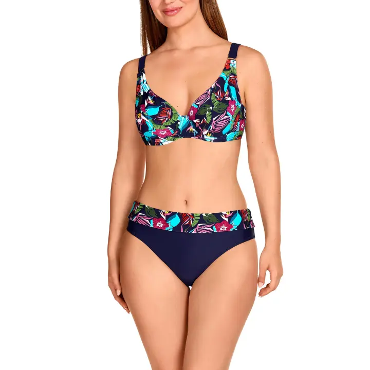 Tamouré Dolores Cortés Bikini Copa D. Bikini Gran Capacidad Copa D Tamouré by Dolores Cortés. 3170. Bikini Gran Capacidad de Tamouré.  Reductor en copa D, sin foam, con aros y tirantes fuertes regulables.  Estampado floral.  Forrado.  Braga alta lisa - 1