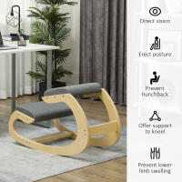 HOMCOM Silla Ergonómica de Rodillas, Silla de Rodillas de Madera, Taburete Ergonómico, Cojín Acolchado, para Mejorar la Postura, para Casa y Oficina - details 4