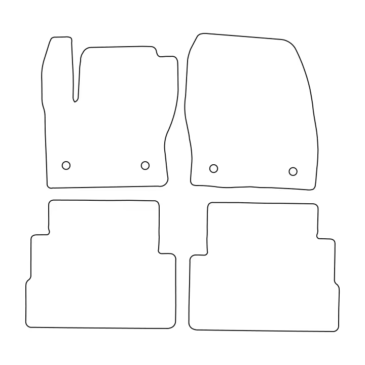 Juego de alfombrillas de terciopelo para Ford Kuga II 2012-2019 - acabado negro - 1