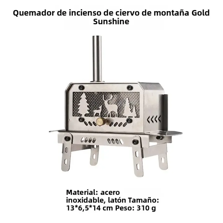 Mini Estufa De Madera WELLHIKE Para Camping Al Aire Libre Portátil Y Plegable Quemador De Incienso Y Velas De Caza Estilo Oso Elegante - 1