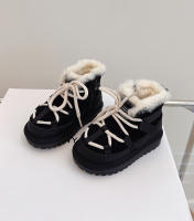 Botas De Nieve Para Niños 2024 Nuevas De Invierno Cuero Genuino Con Piel Suave Calientes Antideslizantes Moda Zapatos Para Bebés Niños Y Niñas 1-6 Años - details 1