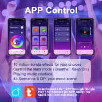 Proyector De Estrellas WiFi Control APP Bluetooth Luz Nocturna Aurora Para Decoración De Dormitorio Lámpara De Ambiente Redonda - details 1
