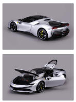 Modelo De Coche De Colección Bburago 1:18 Ferrari Sf90 Stradale Assetto Edición Silvery En Aleación Miniatura Para Regalo - details 7