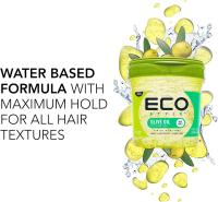 Gel de peinado ECO STAYLE "OLIVE OIL" para todo tipo de cabellos a base de agua y sin Alcohol, con aceite de oliva, zumo de aloe vera y proteina hidrolizada de trigo, sin DEA/TEA, sin Parabenos ni sulfatos, máxima fijación, vegano, envase de 473ml - details 6