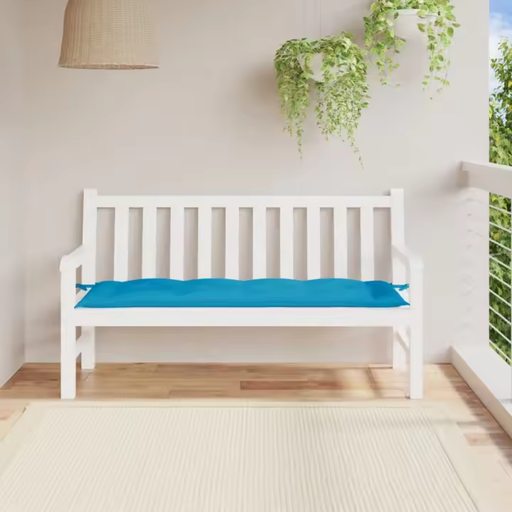 vidaXL Cojín de banco de jardín tela Oxford azul 150x50x7 cm - 1