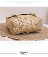 Mochila De Hombro Tejida Para Mujer Bolso De Mano Tendencia Moda Exterior Comercio Cruzado Material Principal PU Conliningüe De Poliéster - details 14