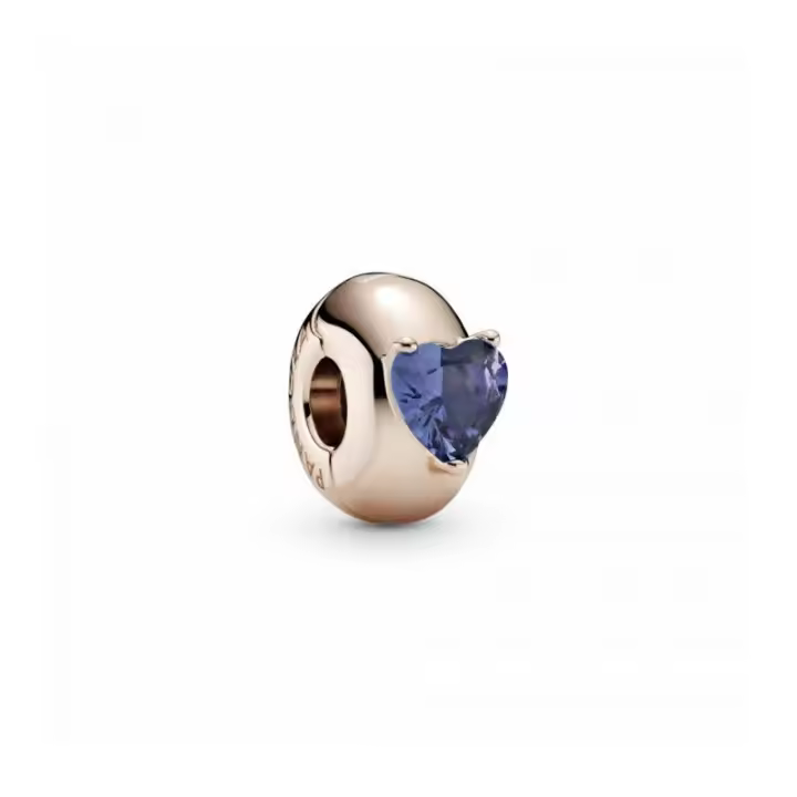 Clip Corazón Solitario Azul - 789203C02 - 1