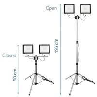 Electraline 63445 Foco Led Proyector Doble Sobre Trípode, Gris, 2 x 50 W, 4000K, 3500 LM - details 2